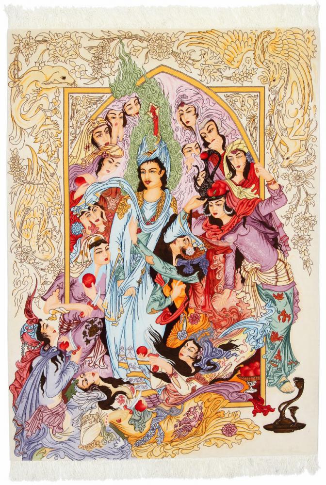 Persialainen matto Tabriz Bild 50Raj Silkkiloimi 207x150 207x150, Persialainen matto Solmittu käsin