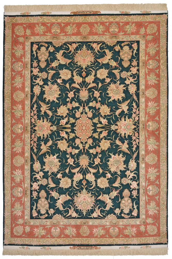  ペルシャ絨毯 タブリーズ 50Raj 6'11"x4'11" 6'11"x4'11",  ペルシャ絨毯 手織り