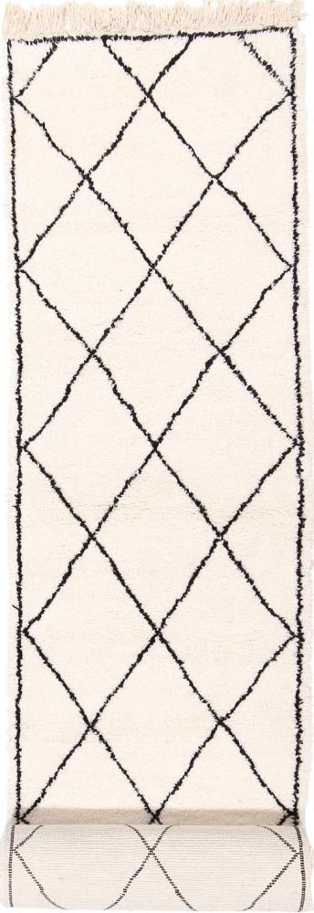 Moroccan Rug Berber Maroccan Beni Ourain 16'4"x3'2" 16'4"x3'2", Persian Rug Knotted by hand