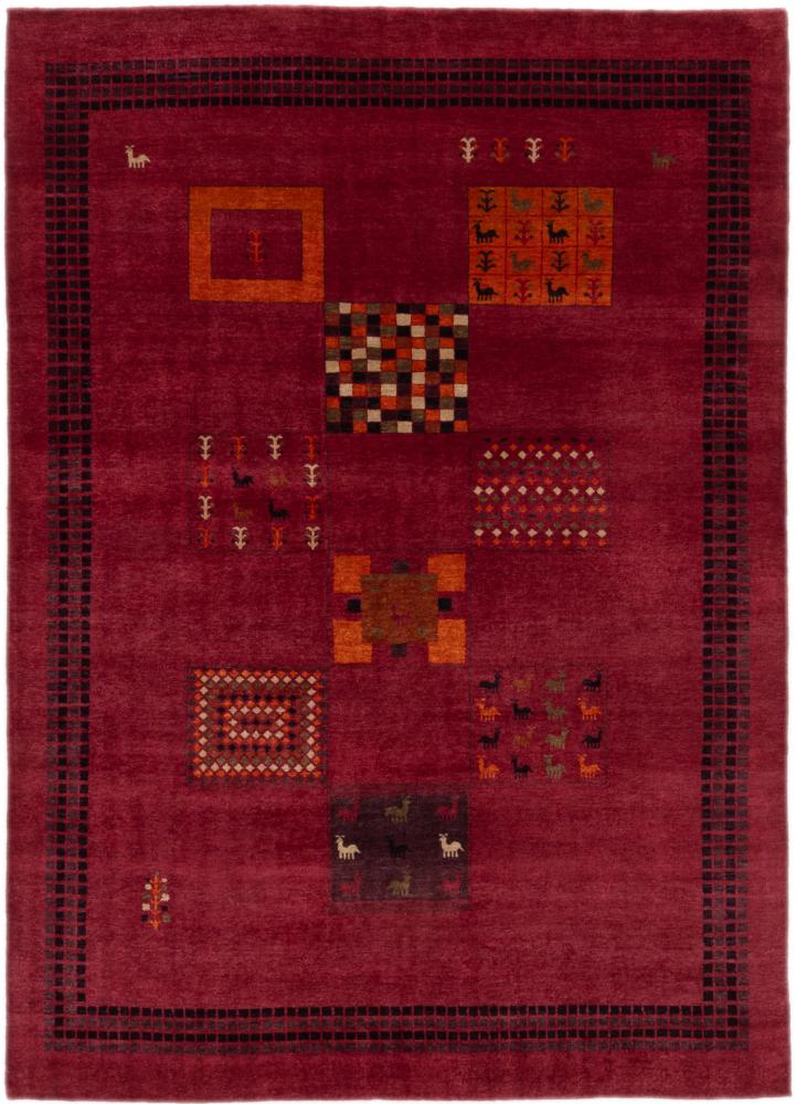 Indo rug Gabbeh Loribaft 8'11"x6'5" 8'11"x6'5", Persian Rug Knotted by hand