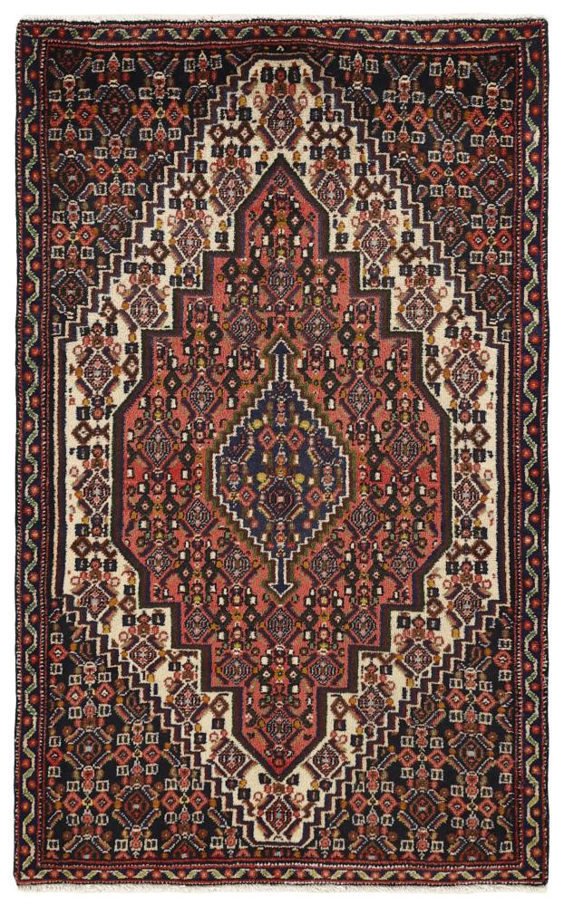 Persian Rug Senneh 3'10"x2'4" 3'10"x2'4", Persian Rug Knotted by hand