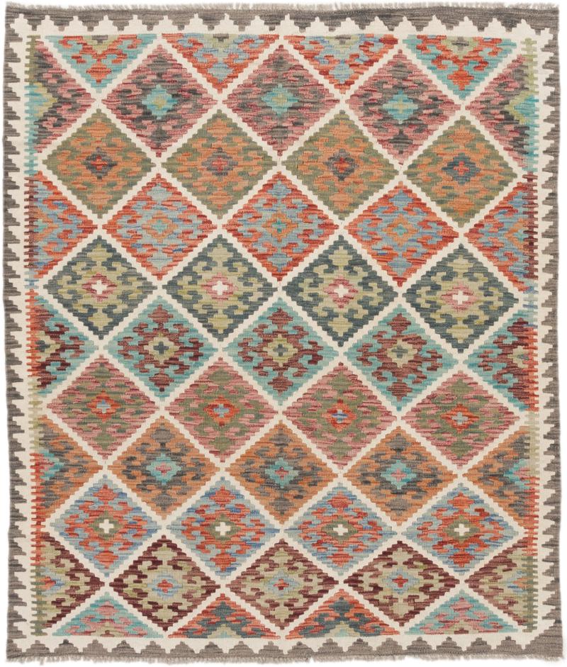 Tappeto Afgano Kilim Afghan 6'0"x5'3" 6'0"x5'3", Tappeto persiano Tessuto a mano