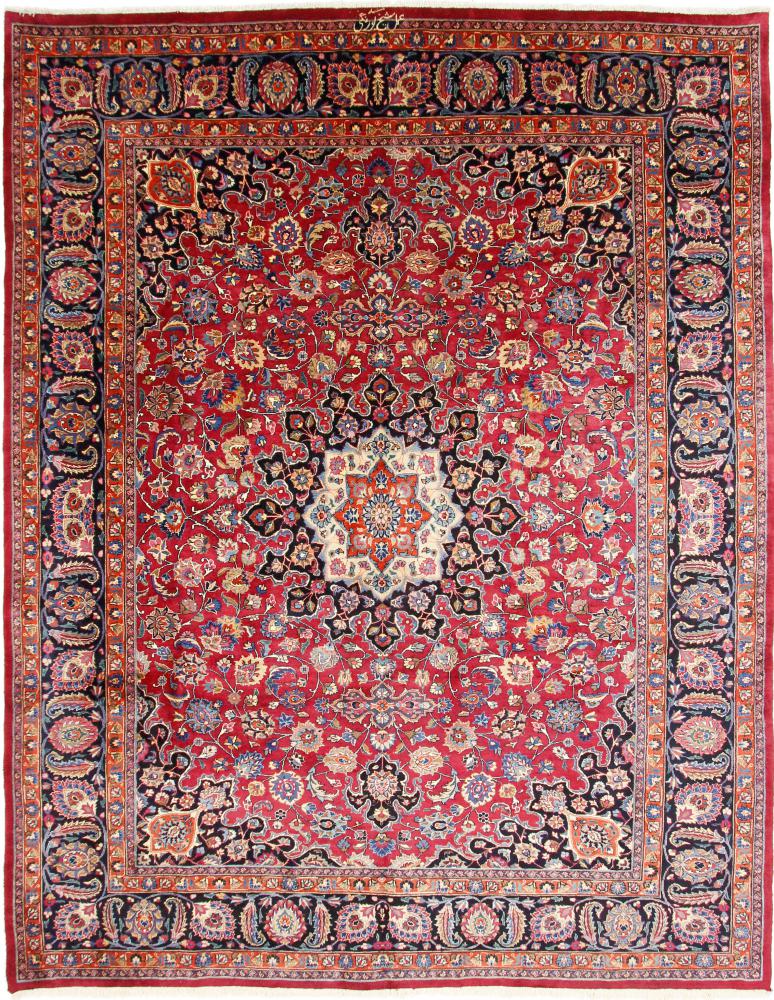 Persian Rug Mashhad Signed 381x299 381x299, Persian Rug Knotted by hand