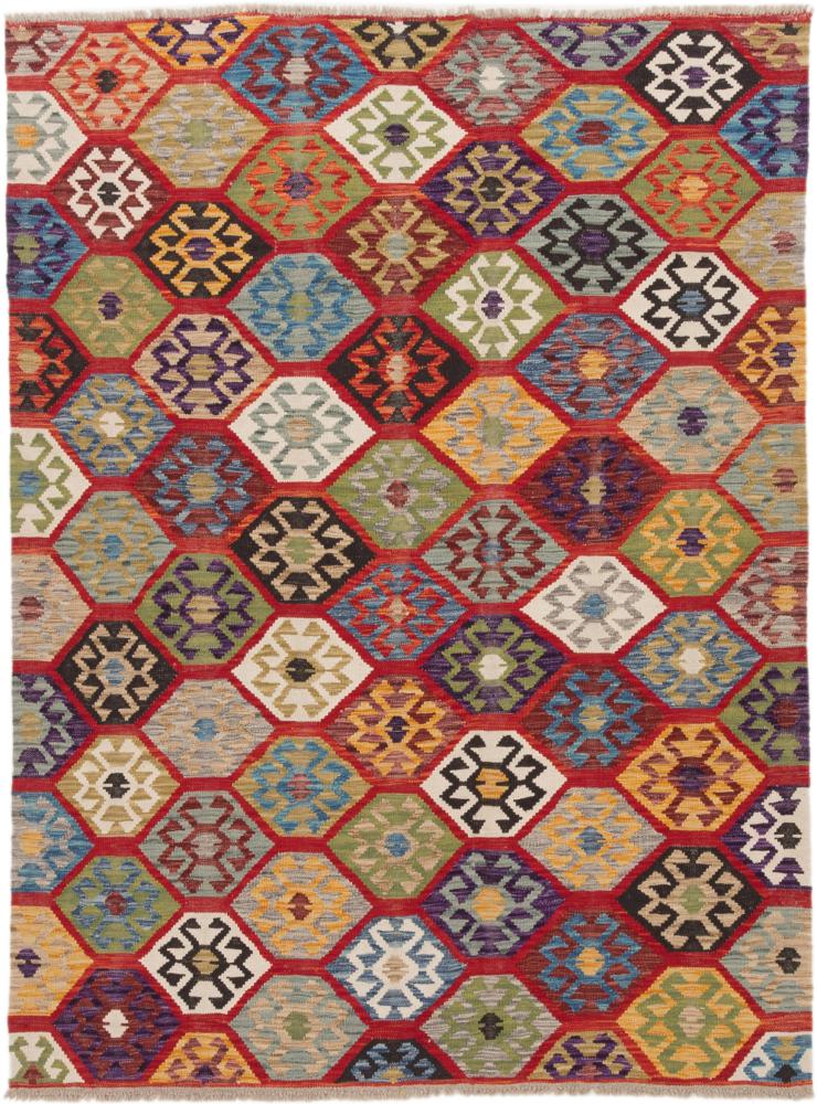 Afghan rug Kilim Afghan 6'8"x5'0" 6'8"x5'0", Persian Rug Woven by hand