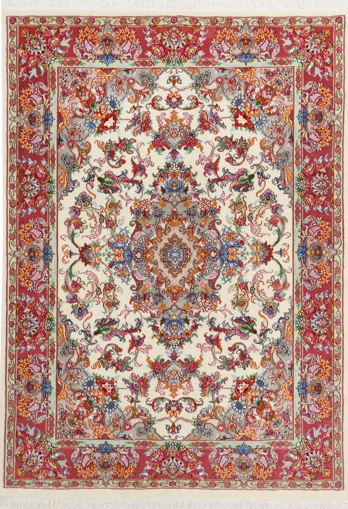 Persian Rug Tabriz 50Raj 6'9"x4'9" 6'9"x4'9", Persian Rug Knotted by hand