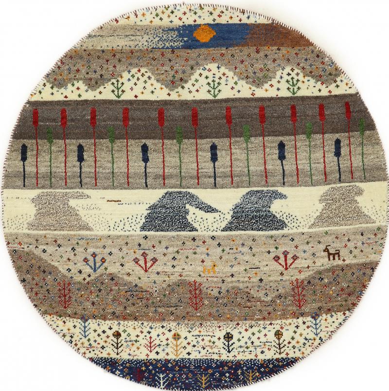  ペルシャ絨毯 ペルシャ ギャッベ ペルシャ ロリbaft Nature 94x94 94x94,  ペルシャ絨毯 手織り