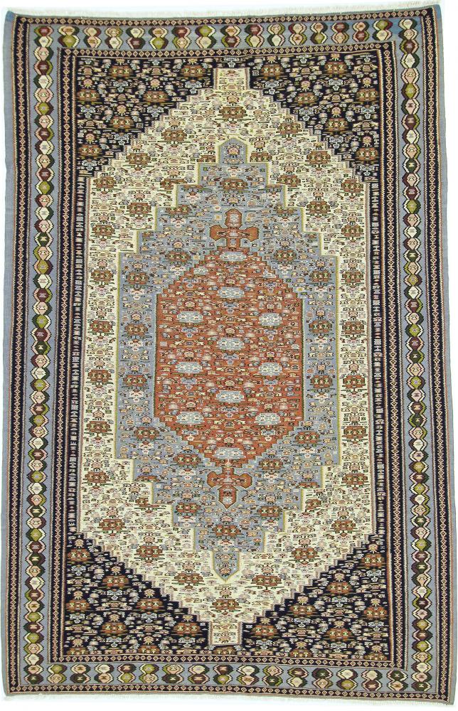 Persian Rug Kilim Senneh 9'7"x6'4" 9'7"x6'4", Persian Rug Knotted by hand