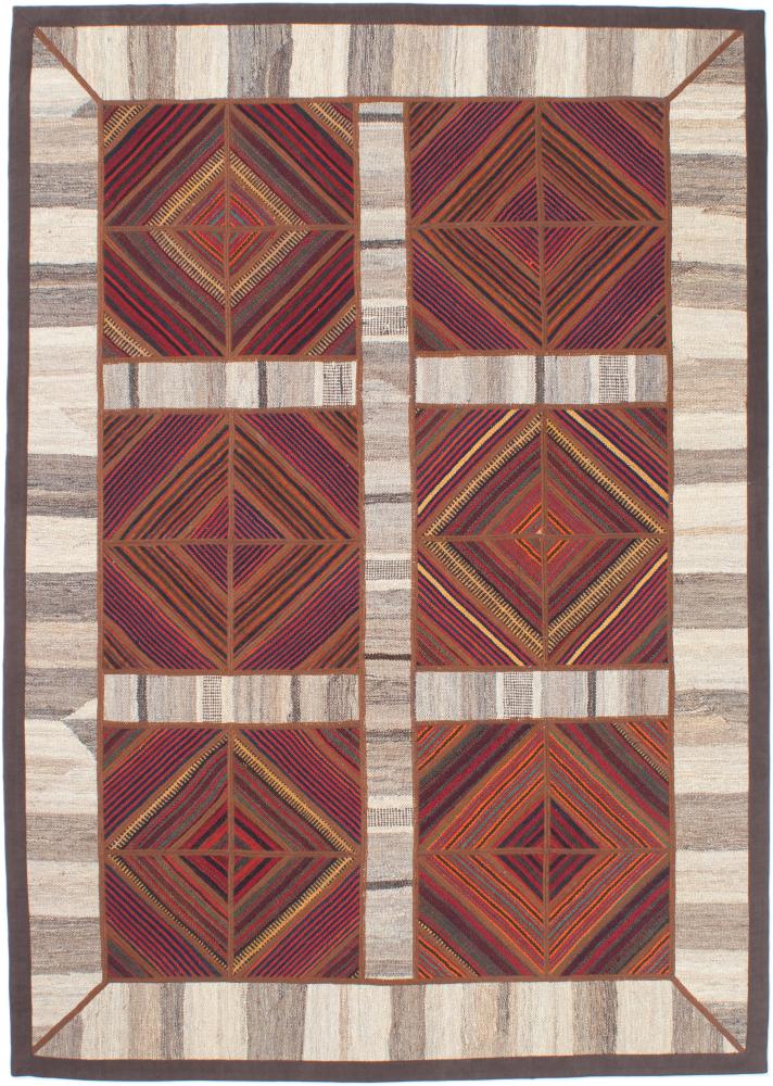 Persian Rug Kilim Patchwork 6'9"x4'9" 6'9"x4'9", Persian Rug Woven by hand