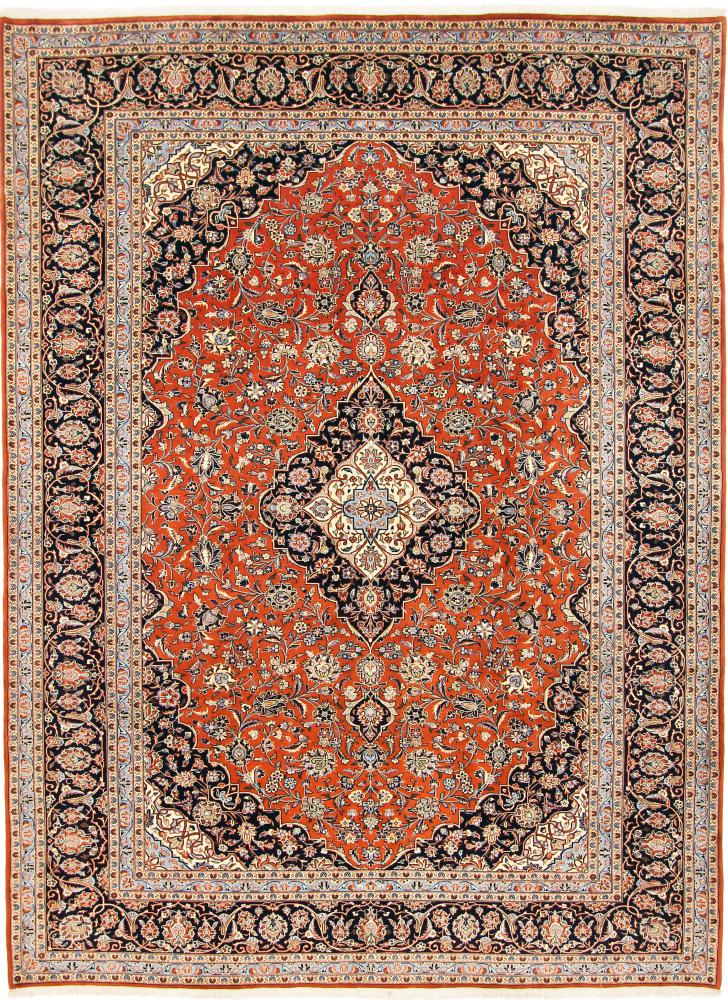 Persian Rug Keshan Sherkat 12'11"x9'9" 12'11"x9'9", Persian Rug Knotted by hand