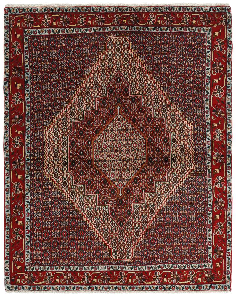 Persian Rug Senneh 5'3"x4'1" 5'3"x4'1", Persian Rug Knotted by hand