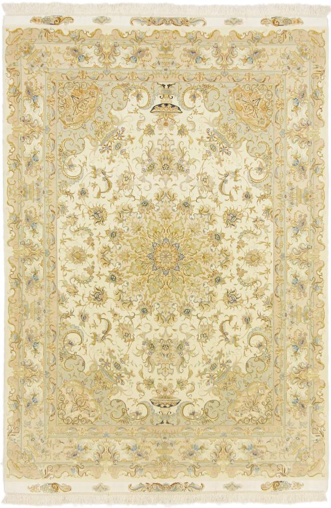  ペルシャ絨毯 タブリーズ 55Raj 絹の縦糸 214x147 214x147,  ペルシャ絨毯 手織り