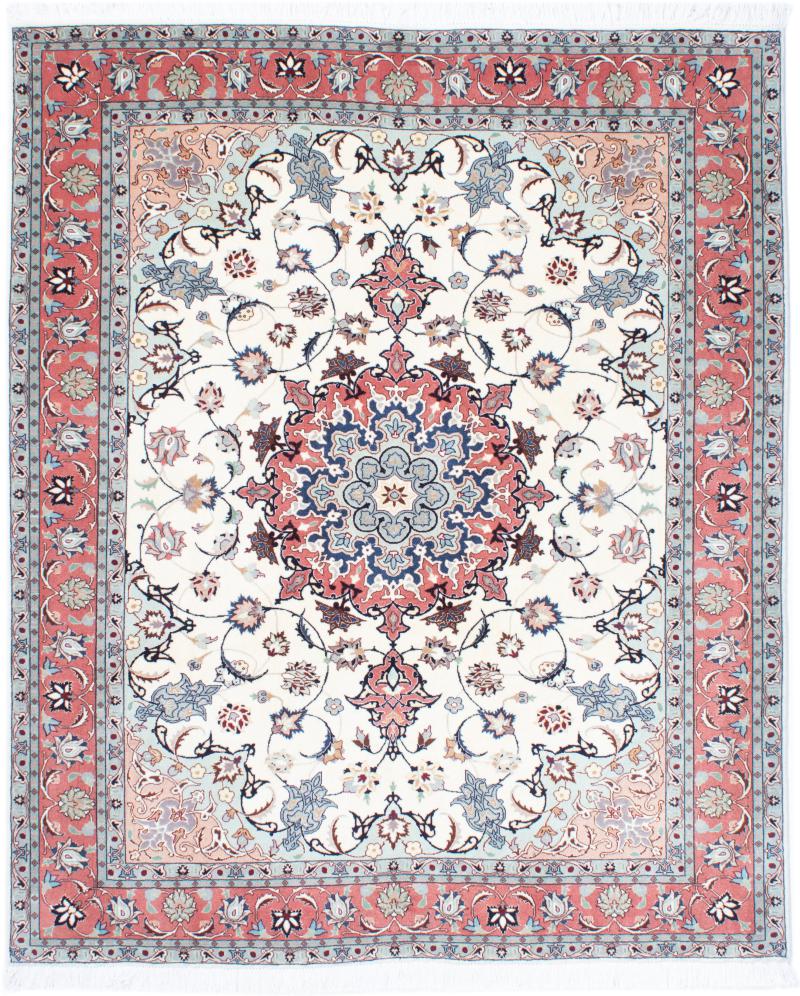 Persian Rug Tabriz 50Raj 6'4"x5'3" 6'4"x5'3", Persian Rug Knotted by hand