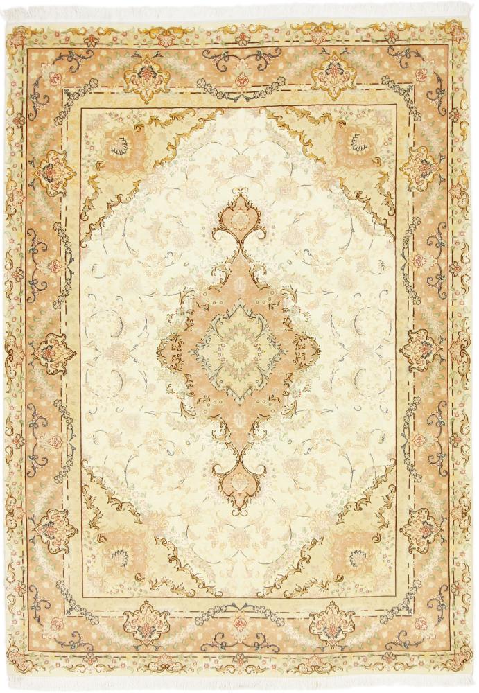 Persian Rug Tabriz Floral 6'10"x4'10" 6'10"x4'10", Persian Rug Knotted by hand