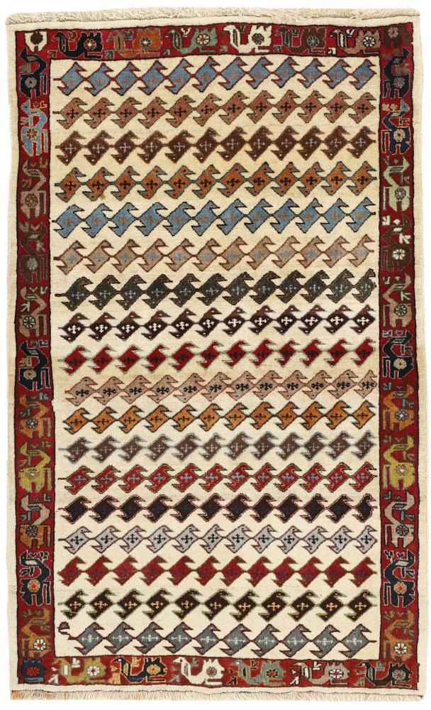 Persian Rug Ghashghai 4'11"x2'11" 4'11"x2'11", Persian Rug Knotted by hand