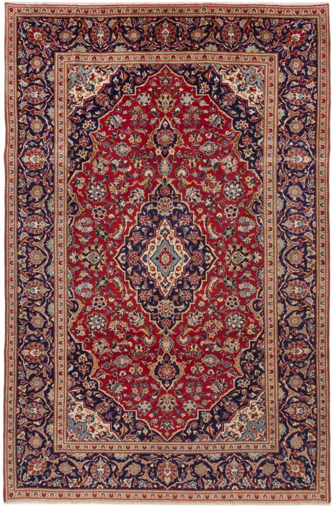  ペルシャ絨毯 カシャン 9'9"x6'6" 9'9"x6'6",  ペルシャ絨毯 手織り