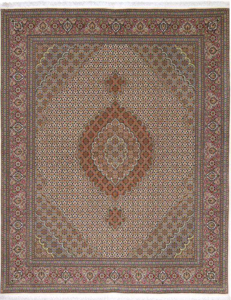 Persian Rug Tabriz Mahi 50Raj 8'3"x6'7" 8'3"x6'7", Persian Rug Knotted by hand