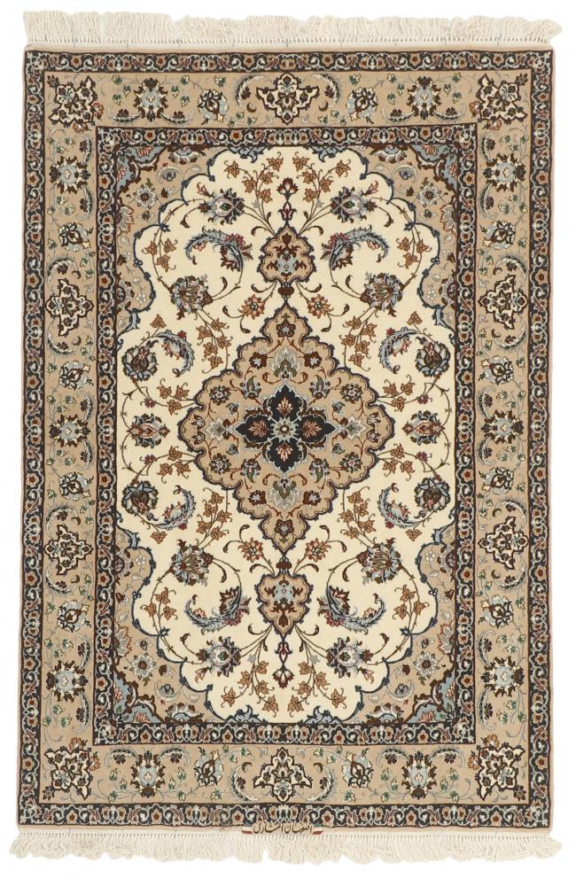 Persian Rug Isfahan Silk Warp 5'5"x3'8" 5'5"x3'8", Persian Rug Knotted by hand