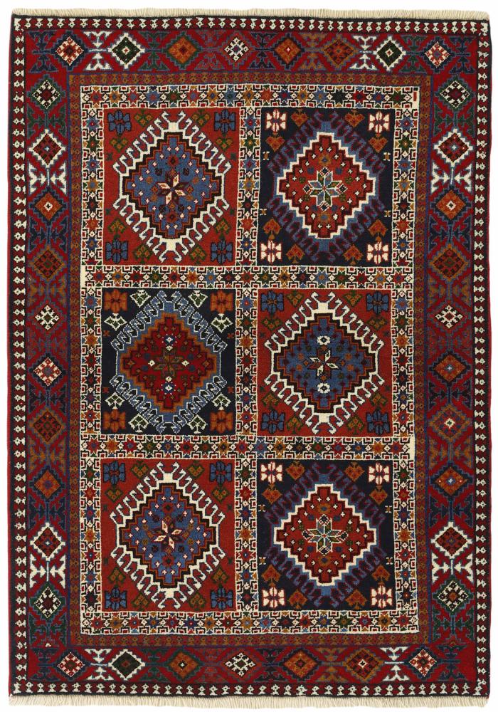Persian Rug Yalameh 4'11"x3'7" 4'11"x3'7", Persian Rug Knotted by hand