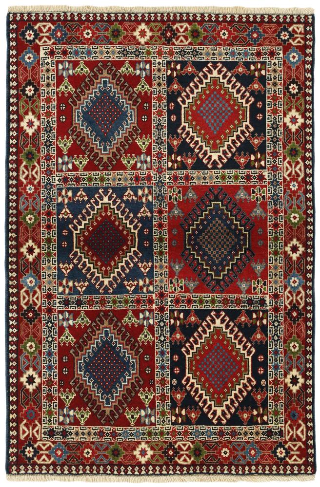Persian Rug Yalameh 4'9"x3'3" 4'9"x3'3", Persian Rug Knotted by hand