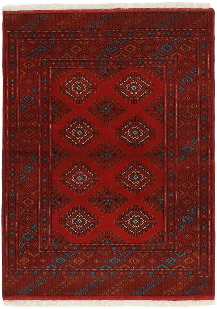 Persian Rug Turkaman 4'10"x3'5" 4'10"x3'5", Persian Rug Knotted by hand