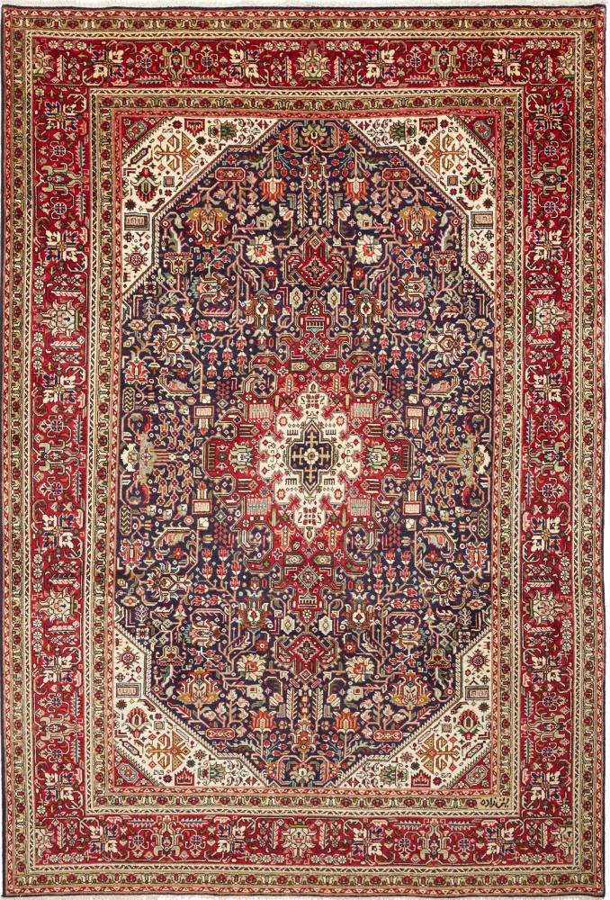 Persian Rug Tabriz 9'8"x6'6" 9'8"x6'6", Persian Rug Knotted by hand