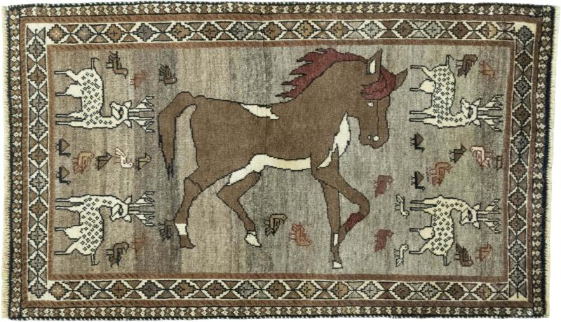  ペルシャ絨毯 ペルシャ ギャッベ ペルシャ Ghashghai 4'7"x2'8" 4'7"x2'8",  ペルシャ絨毯 手織り