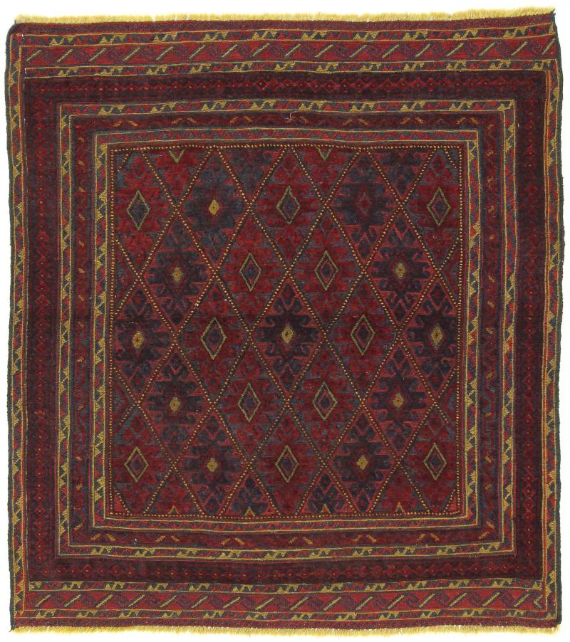 Afghanischer Teppich Nimbaft 131x112 131x112, Perserteppich Handgeknüpft