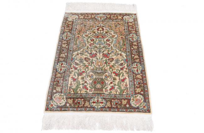 2'4 x 3'5 Turkish Oriental Rug - Full Pile - Wool and Silk - Hand Made