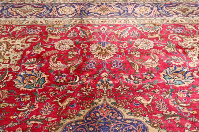 Rugsville Manon Tabriz Oriental Red Hand Knotted Wool Persian Carpet 63323