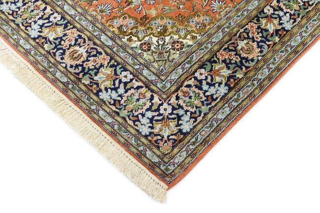 2.5'x4' Ivory Kashan Silk Rug Oriental Carpet Medallion Design Cream H –  Kashmir Designs