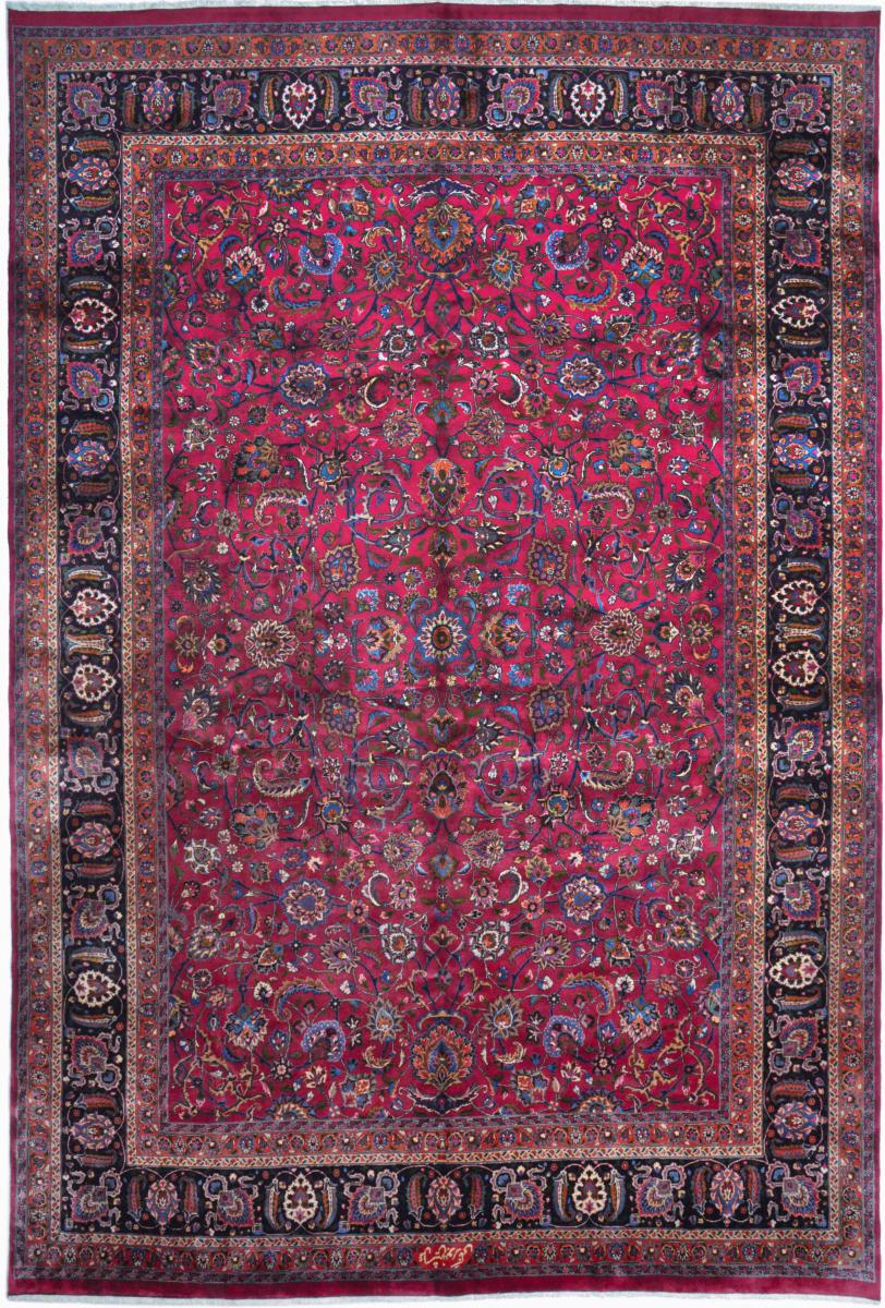 Persian Rug Mashhad Antique 16'3"x10'11" 16'3"x10'11", Persian Rug Knotted by hand